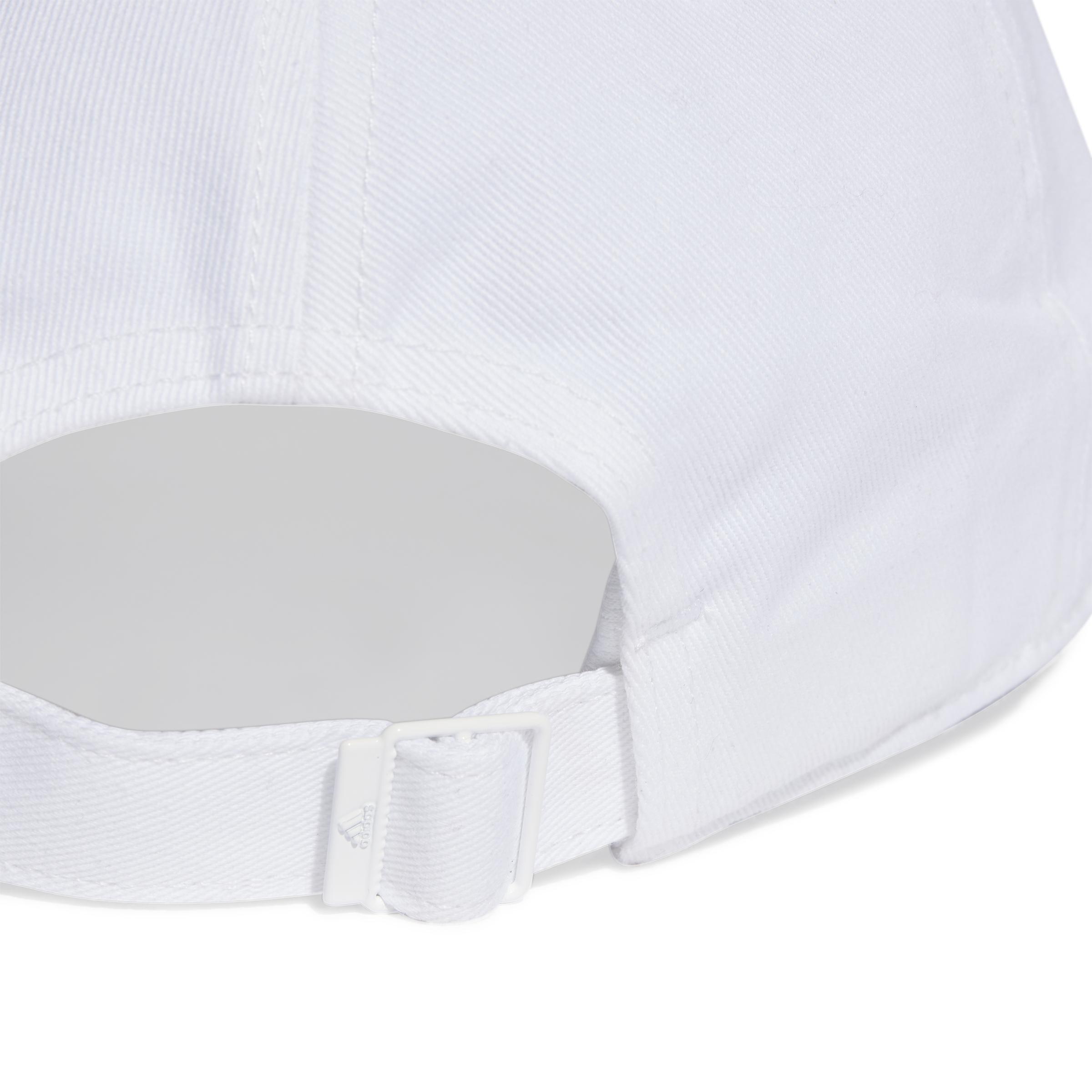 Unisex 3-Stripes Cotton Twill Baseball Cap, White, A701_ONE, large image number 2