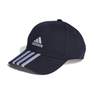 Unisex 3-Stripes Cotton Twill Baseball Cap, Blue, A701_ONE, thumbnail image number 0
