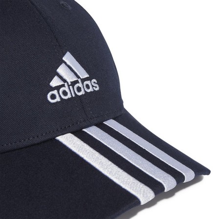 Unisex 3-Stripes Cotton Twill Baseball Cap, Blue, A701_ONE, large image number 3