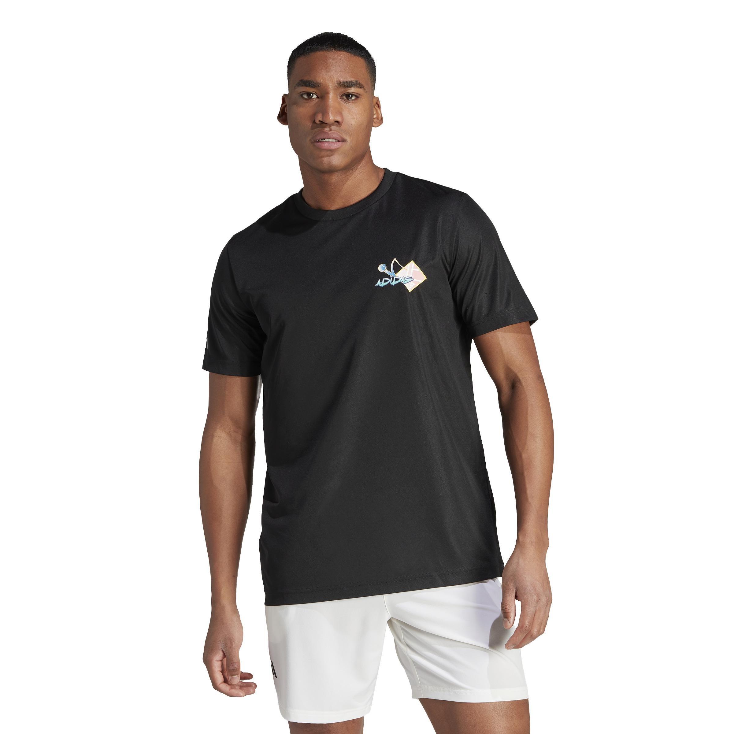 Men Court Sport Graphic T-Shirt, Black, A701_ONE, large image number 0