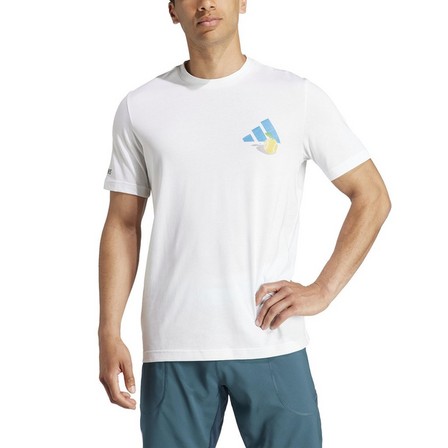 Men Aeroready Tennis Printed T-Shirt, White, A701_ONE, large image number 1