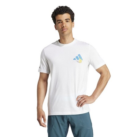Men Aeroready Tennis Printed T-Shirt, White, A701_ONE, large image number 11