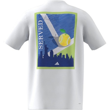 Men Aeroready Tennis Printed T-Shirt, White, A701_ONE, large image number 12