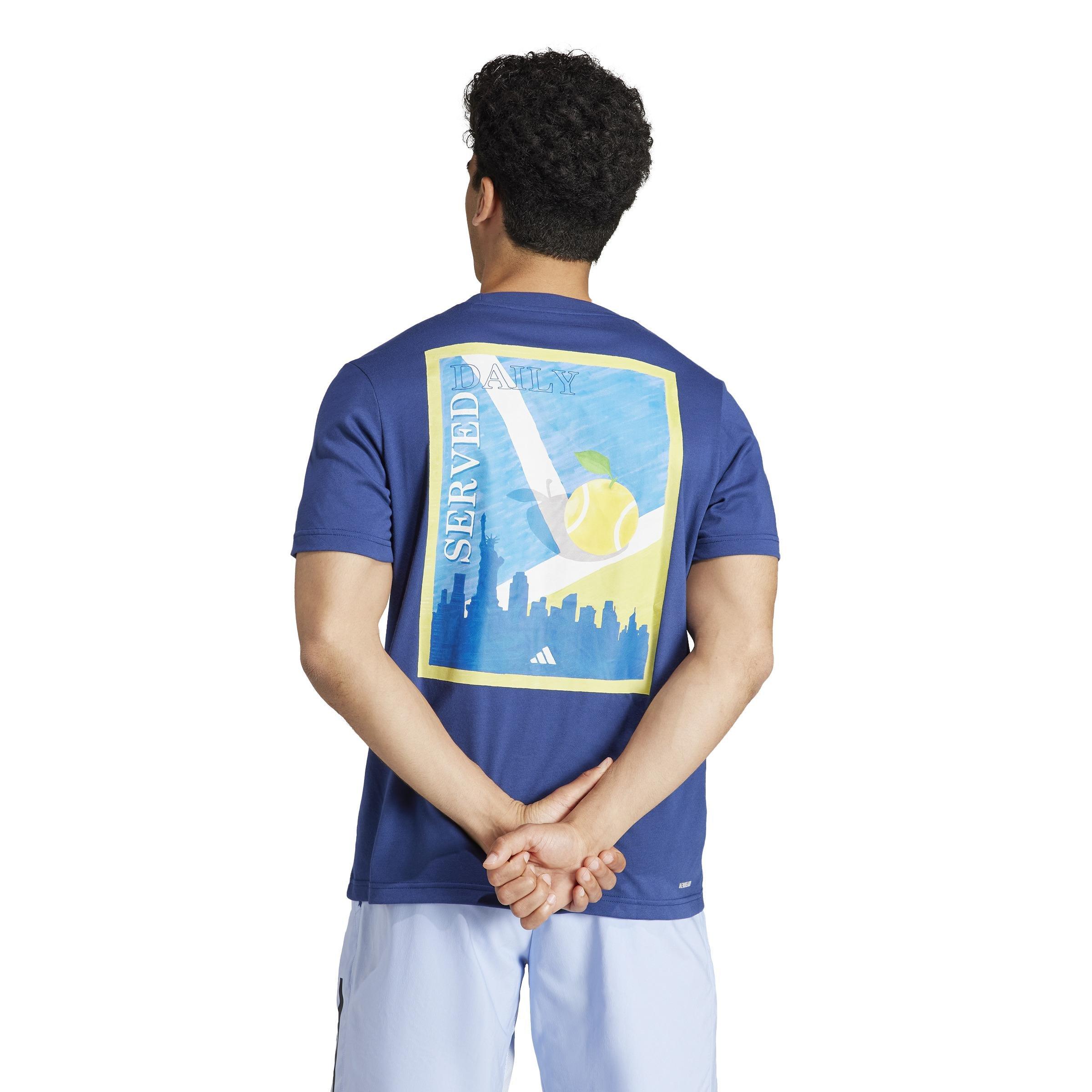 Men Aeroready Tennis Daily Served Graphic T-Shirt, Navy, A701_ONE, large image number 5