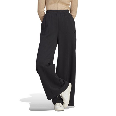 Female Premium Wide-Leg Pintuck Tracksuit Bottoms, Black, A701_ONE, large image number 1
