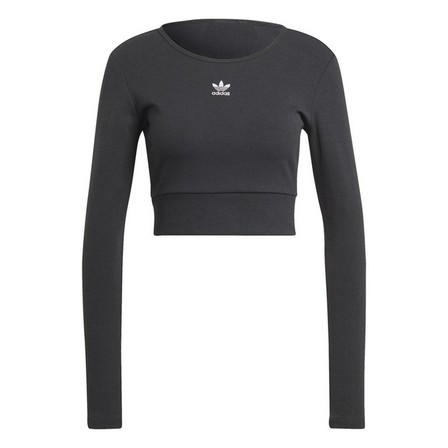 Women Essentials Rib Long-Sleeve Top, Black, A701_ONE, large image number 3