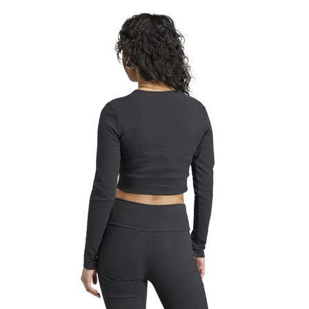 Women Essentials Rib Long-Sleeve Top, Black, A701_ONE, large image number 5