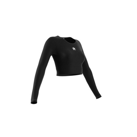 Women Essentials Rib Long-Sleeve Top, Black, A701_ONE, large image number 8