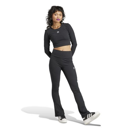 Women Essentials Rib Flared Joggers Black, A701_ONE, large image number 5