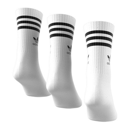 Unisex Mid Cut Crew Socks White, Set Of 3, A701_ONE, large image number 1