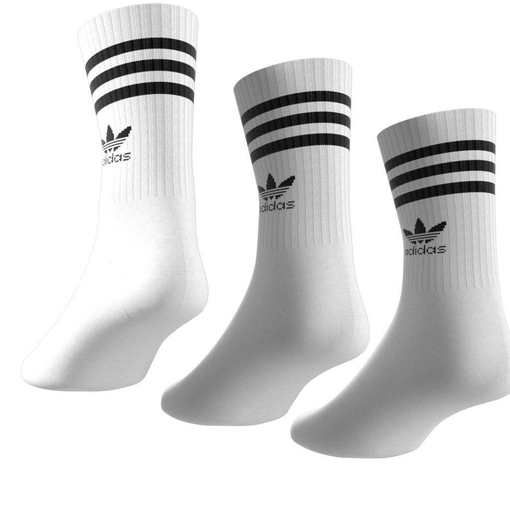 Unisex Mid Cut Crew Socks 3 Pairs, White, A701_ONE, large image number 7