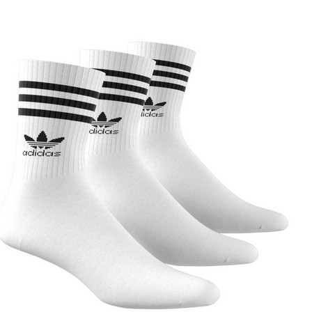 Unisex Mid Cut Crew Socks White, Set Of 3, A701_ONE, large image number 9