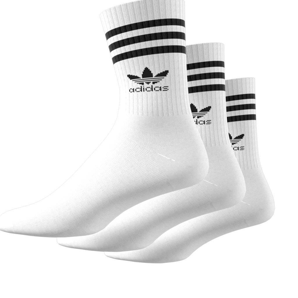 Unisex Mid Cut Crew Socks 3 Pairs, White, A701_ONE, large image number 9