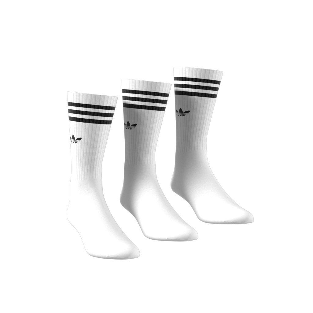 Unisex Solid Crew Socks 3 Pairs, White, A701_ONE, large image number 0