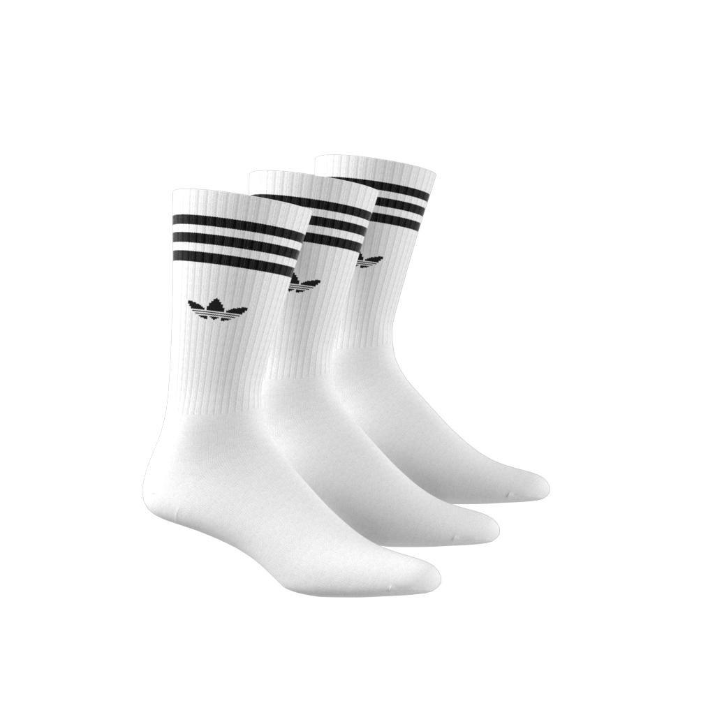 Unisex Solid Crew Socks 3 Pairs, White, A701_ONE, large image number 3