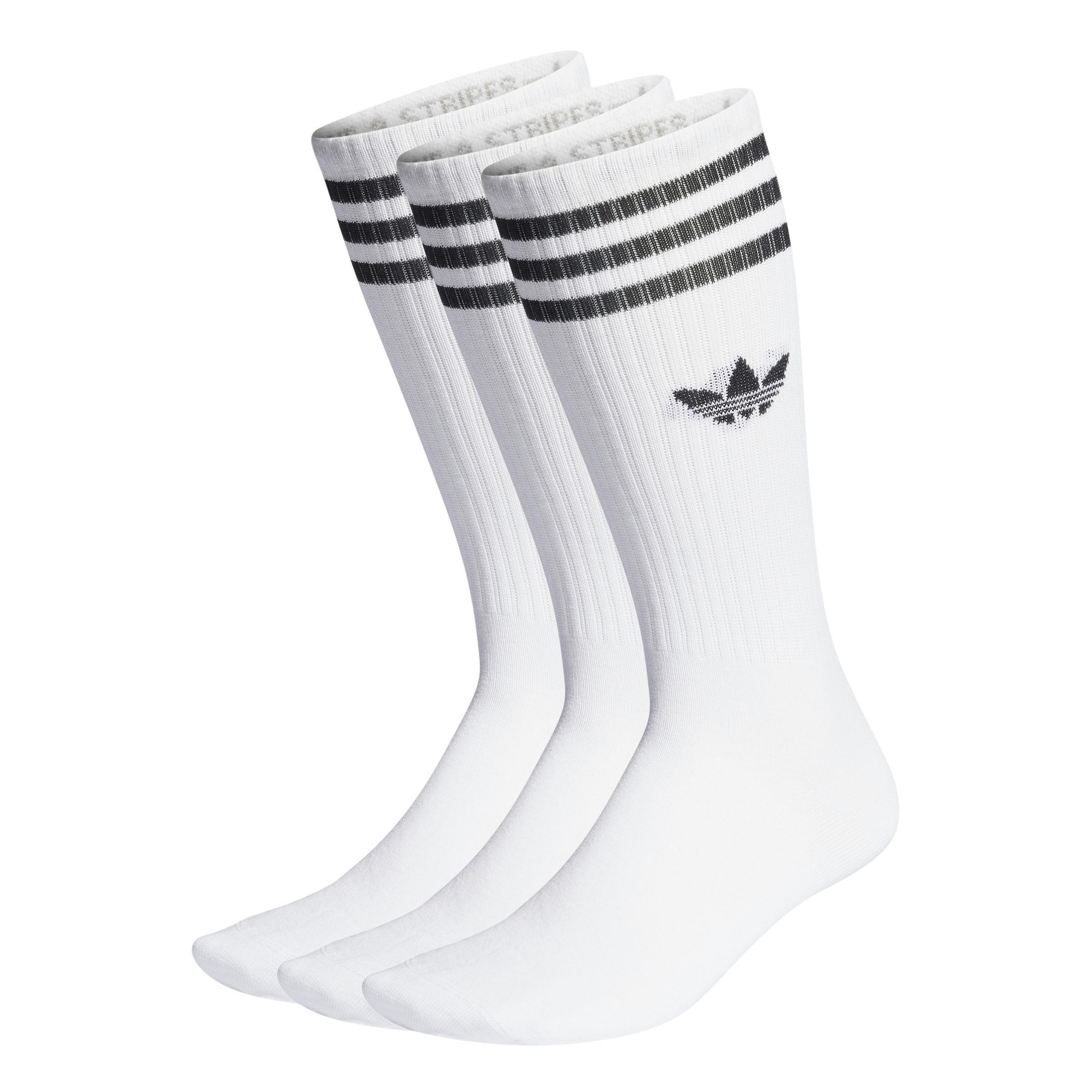 Unisex Solid Crew Socks 3 Pairs, White, A701_ONE, large image number 6