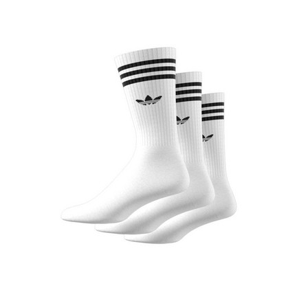 Unisex Solid Crew Socks 3 Pairs, White, A701_ONE, large image number 7