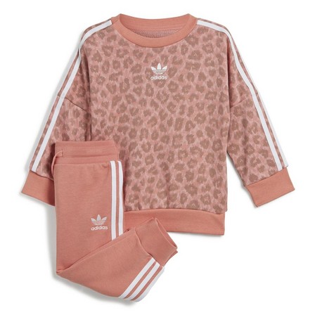 Kids Unisex Animal Allover Print Crew Set, Pink, A701_ONE, large image number 1