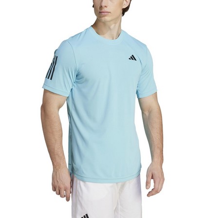 Men Club 3-Stripes Tennis T-Shirt, Blue, A701_ONE, large image number 1