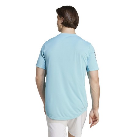 Men Club 3-Stripes Tennis T-Shirt, Blue, A701_ONE, large image number 3
