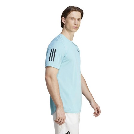 Men Club 3-Stripes Tennis T-Shirt, Blue, A701_ONE, large image number 14