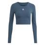 Women Essentials Rib Long-Sleeve Top, Blue, A701_ONE, thumbnail image number 0