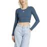 Women Essentials Rib Long-Sleeve Top, Blue, A701_ONE, thumbnail image number 2