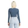Women Essentials Rib Long-Sleeve Top, Blue, A701_ONE, thumbnail image number 3