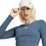 Women Essentials Rib Long-Sleeve Top, Blue, A701_ONE, thumbnail image number 4