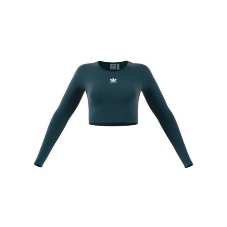 Women Essentials Rib Long-Sleeve Top, Blue, A701_ONE, large image number 14