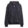 Women Allover Zebra Animal Print Essentials Hoodie, Black, A701_ONE, thumbnail image number 0