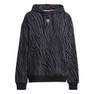 Women Allover Zebra Animal Print Essentials Hoodie, Black, A701_ONE, thumbnail image number 2
