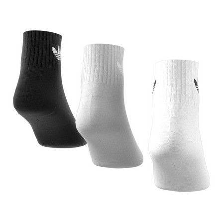 Unisex Mid Crew Socks 3 Pairs, White, A701_ONE, large image number 1