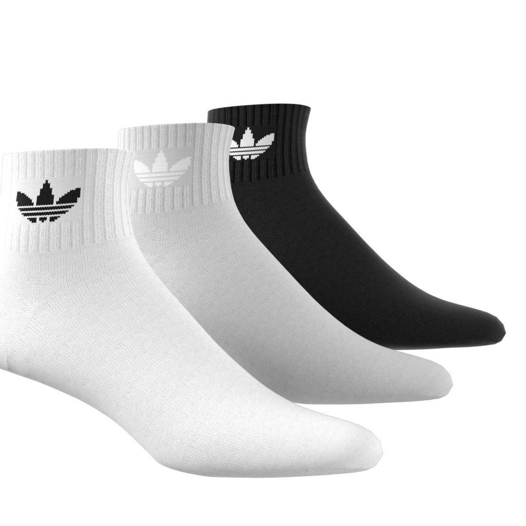 Unisex Mid Crew Socks 3 Pairs, White, A701_ONE, large image number 3