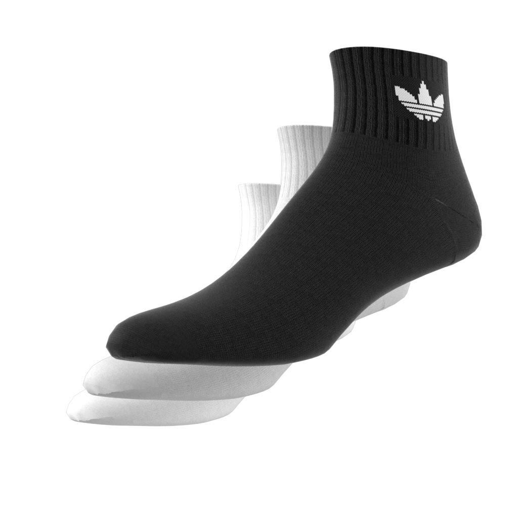 Unisex Mid Crew Socks 3 Pairs, White, A701_ONE, large image number 5