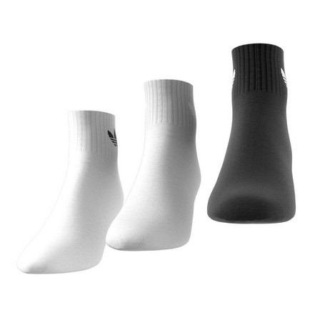 Unisex Mid Crew Socks 3 Pairs, White, A701_ONE, large image number 6