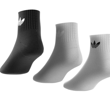 Unisex Mid Crew Socks 3 Pairs, White, A701_ONE, large image number 7