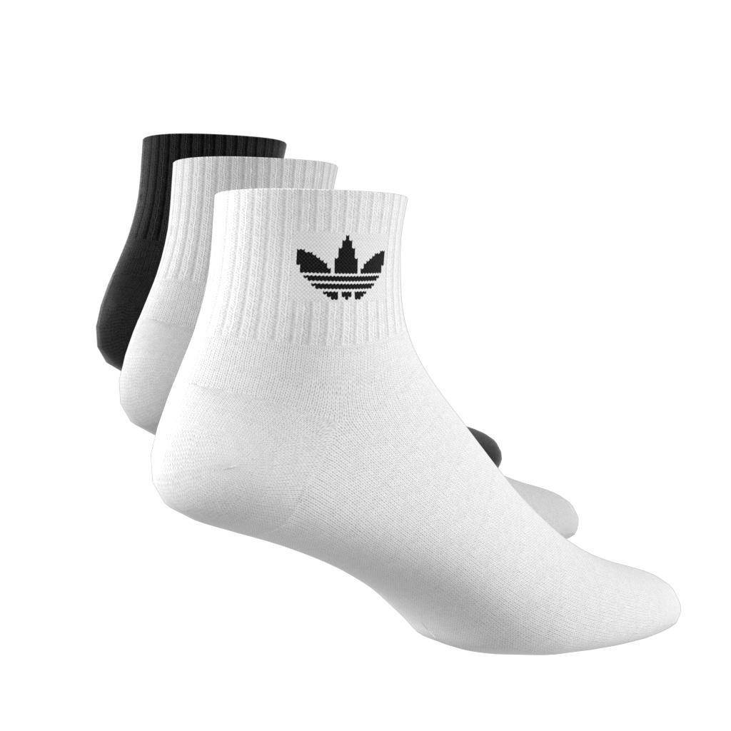 Unisex Mid Crew Socks 3 Pairs, White, A701_ONE, large image number 8