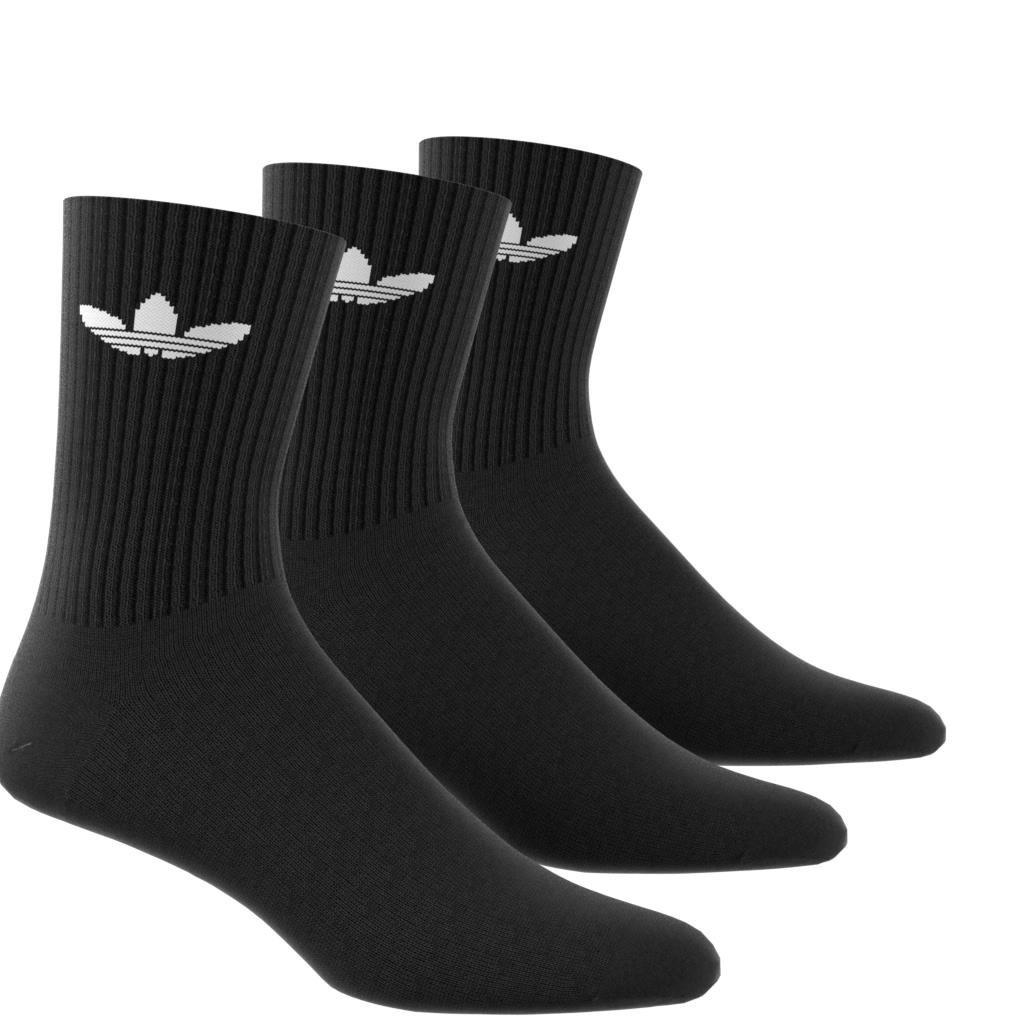 Unisex Trefoil Cushion Crew Socks 3 Pairs, Multicolour, , large image number 1