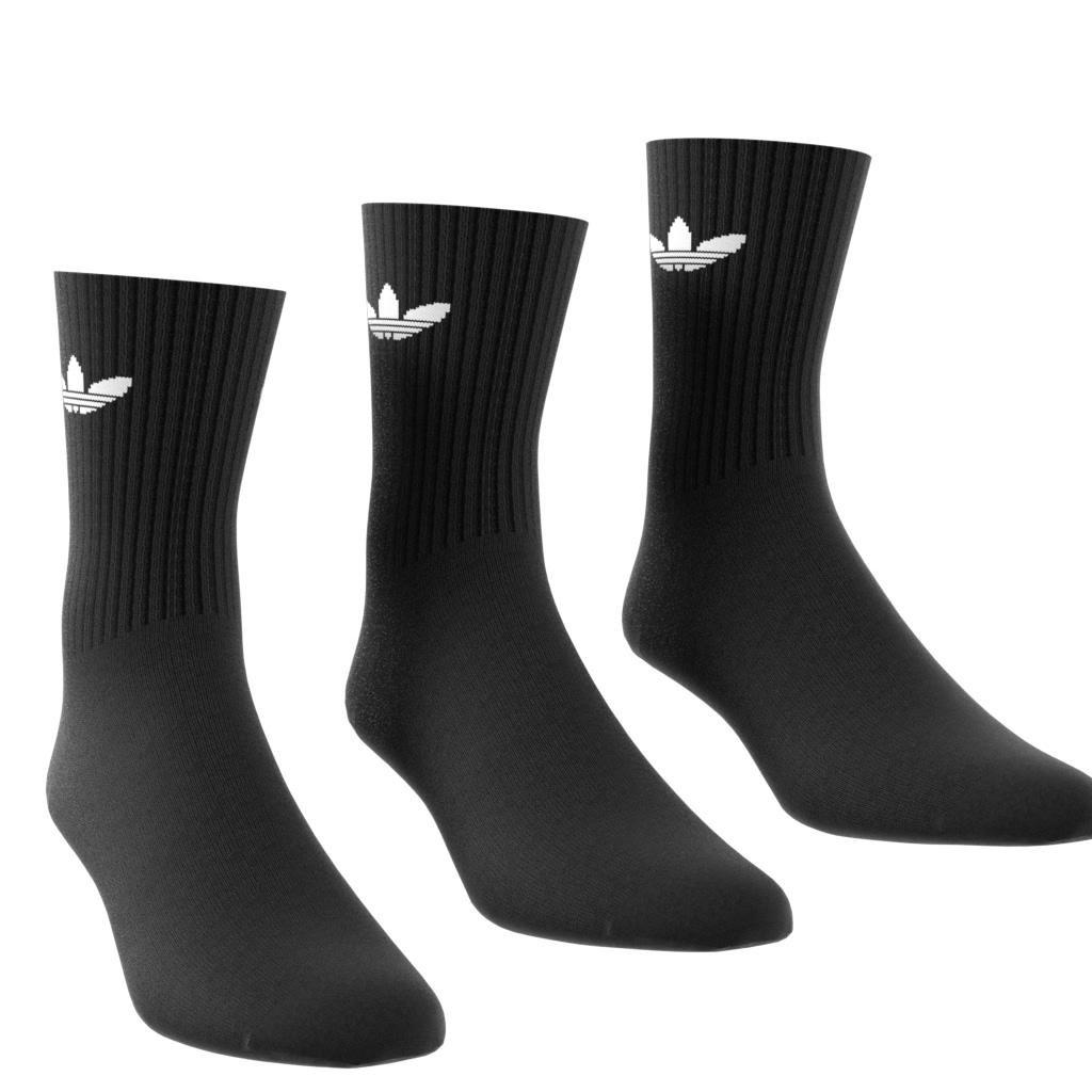 Unisex Trefoil Cushion Crew Socks 3 Pairs, Multicolour, , large image number 2