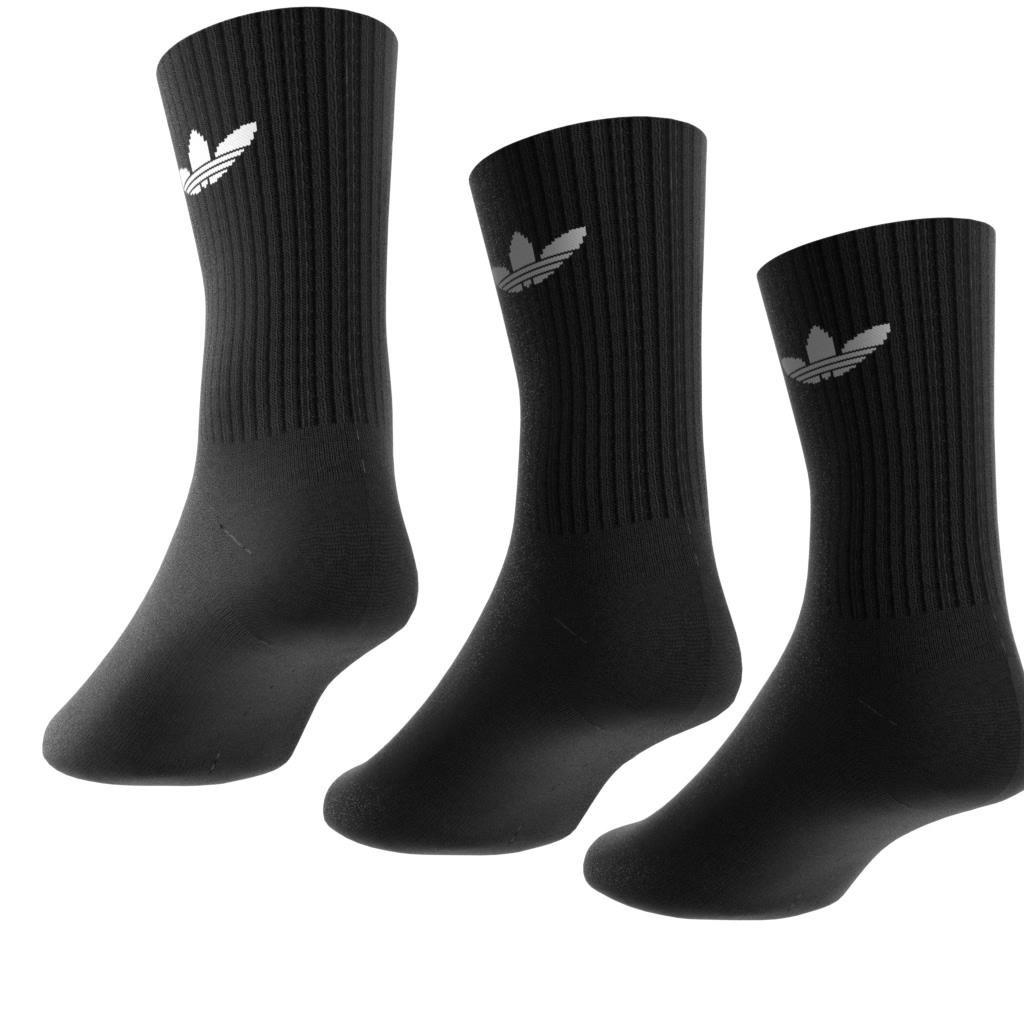 Unisex Trefoil Cushion Crew Socks 3 Pairs, Multicolour, , large image number 3