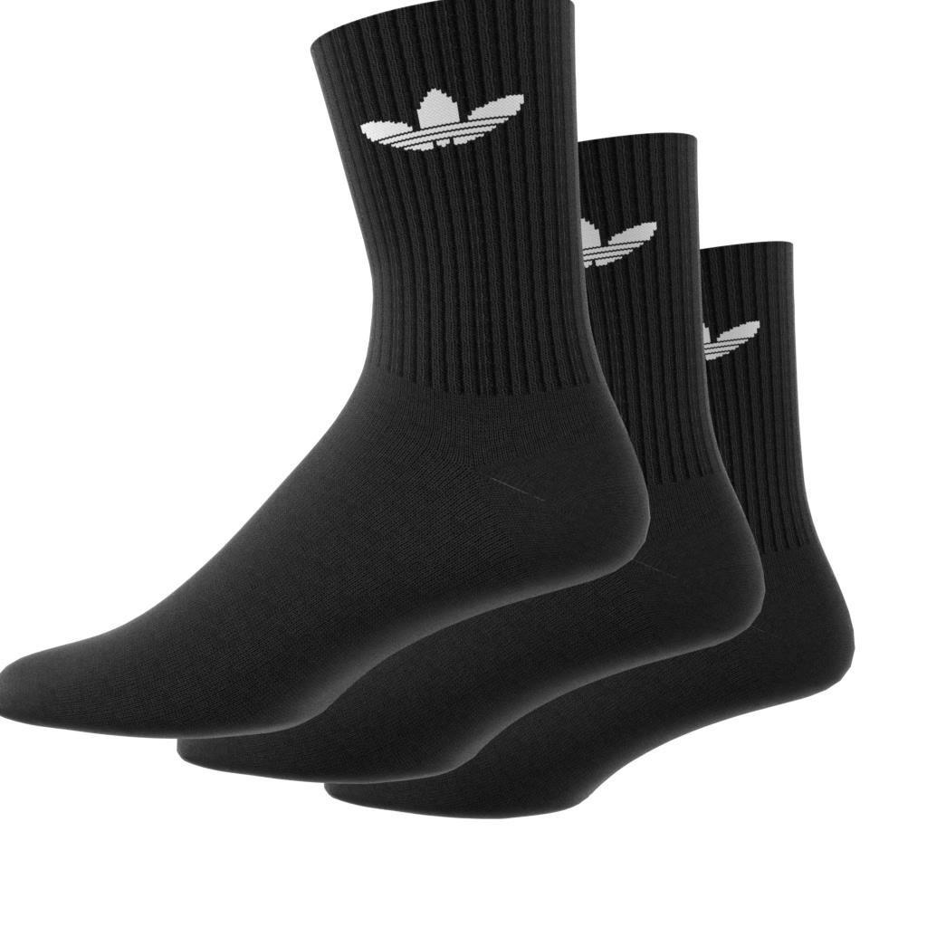 Unisex Trefoil Cushion Crew Socks 3 Pairs, Multicolour, , large image number 4