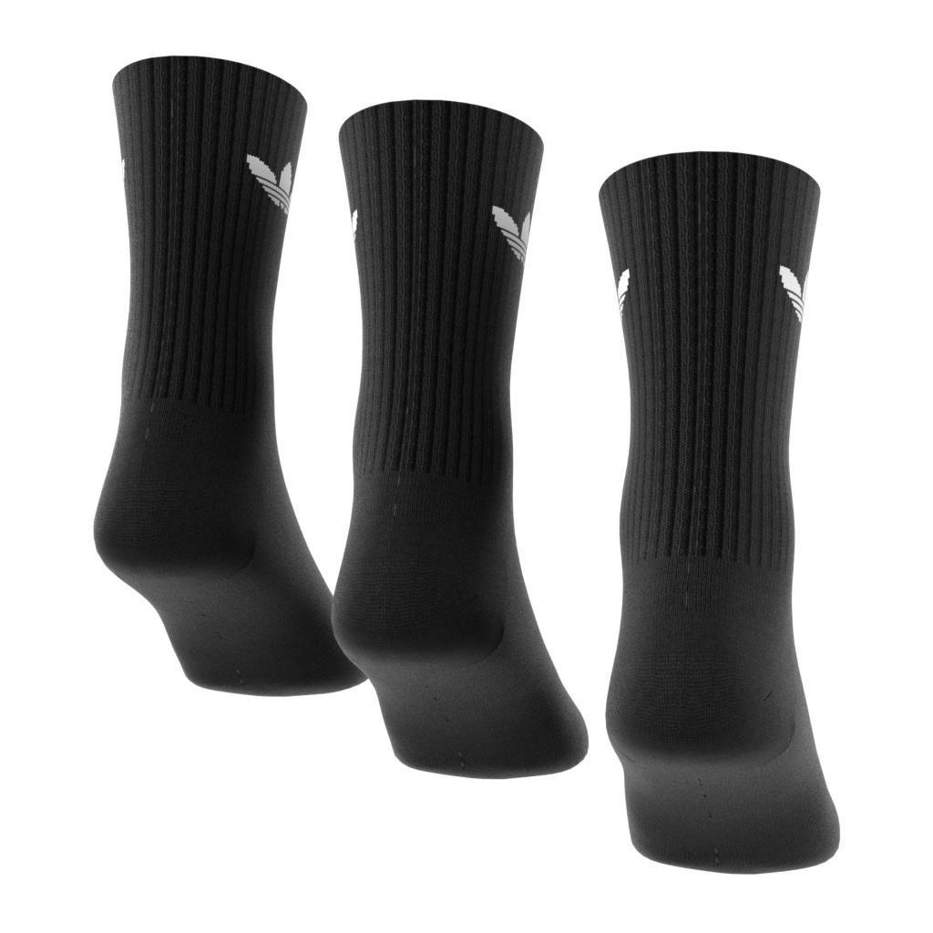 Unisex Trefoil Cushion Crew Socks 3 Pairs, Multicolour, , large image number 6