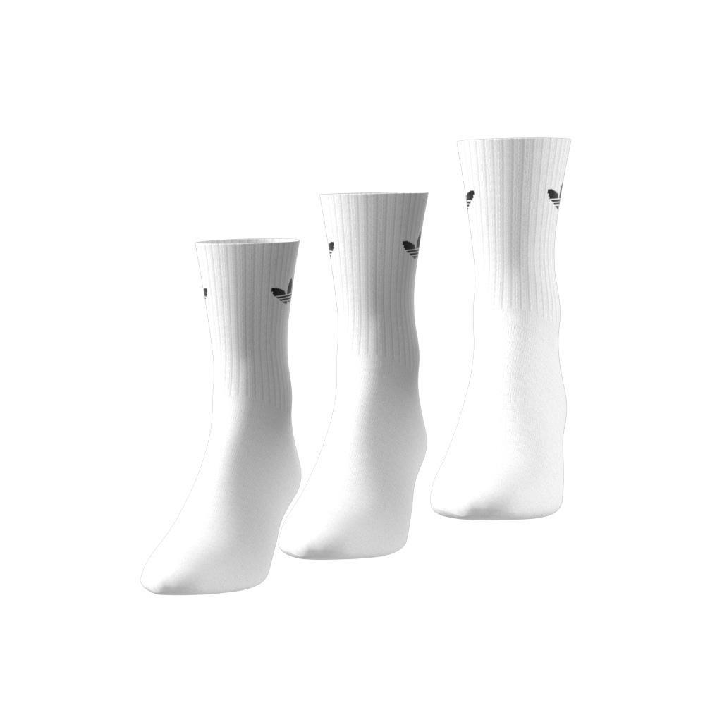 Unisex Trefoil Cushion Crew Socks 3 Pairs, Multicolour, , large image number 0