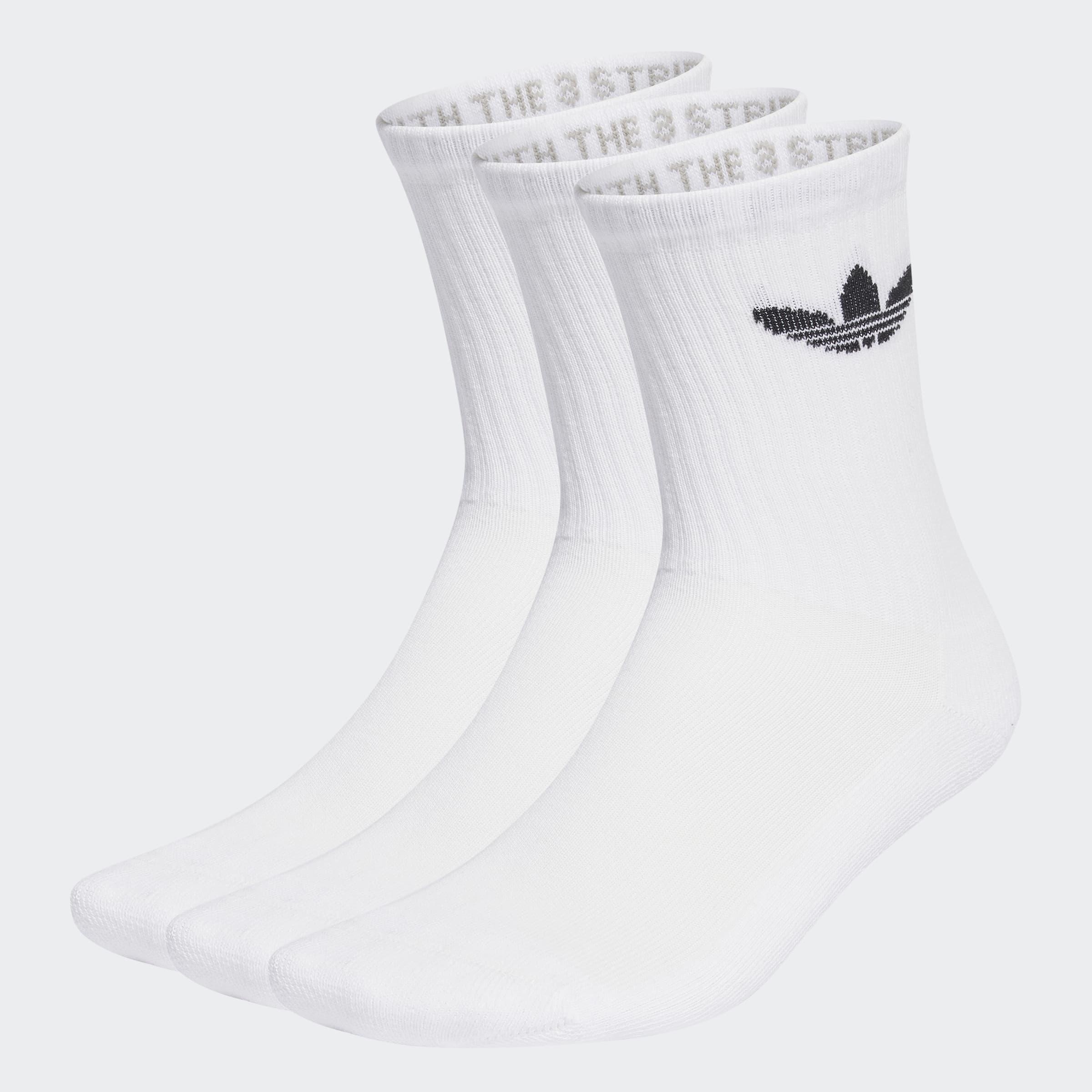 Unisex Trefoil Cushion Crew Socks 3 Pairs, Multicolour, A701_ONE, medium