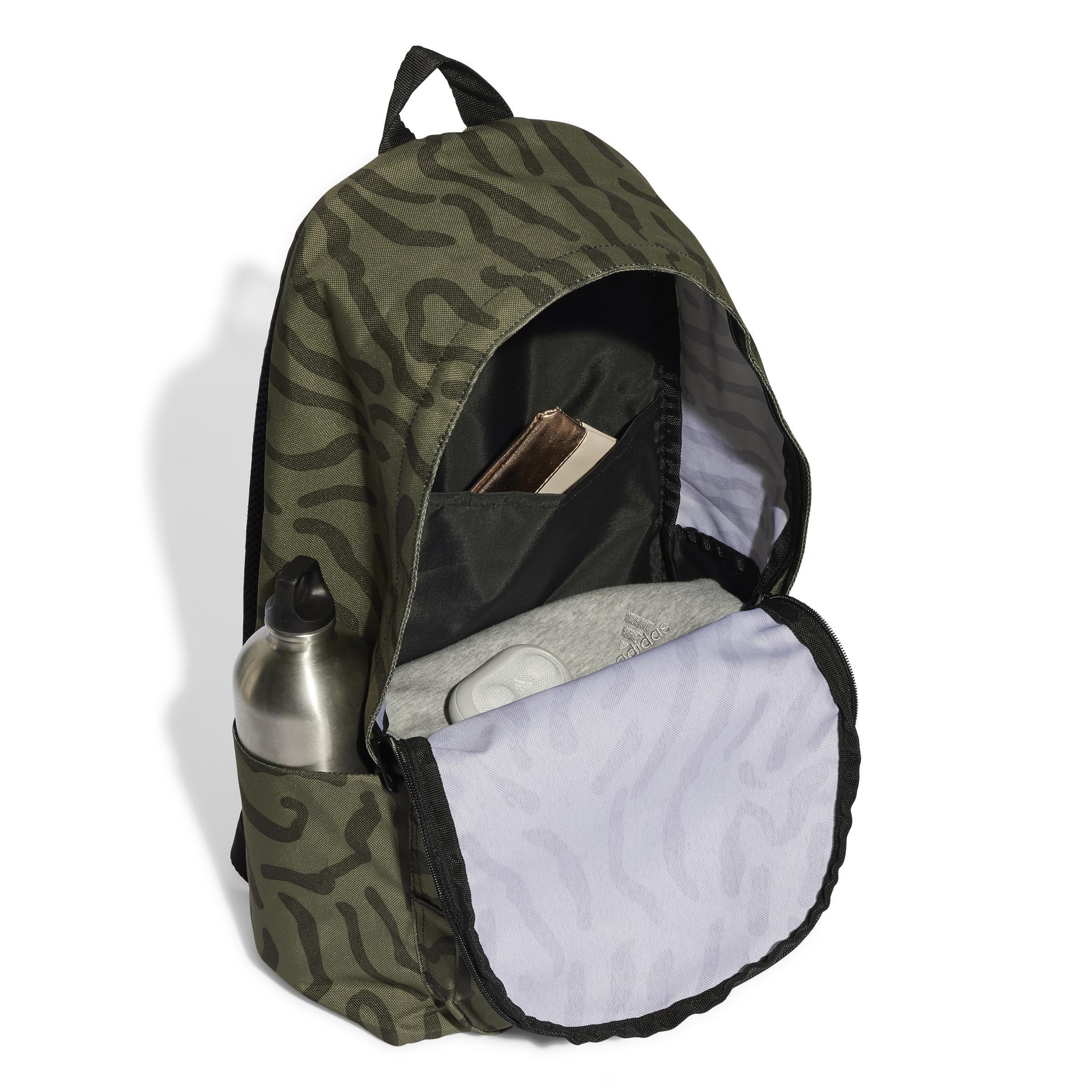 Unisex Classic Texture Graphic Backpack, Green, , large image number 1