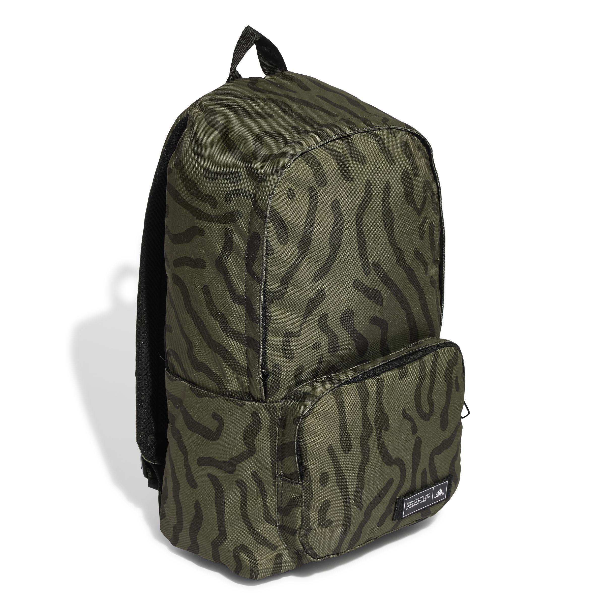 Unisex Classic Texture Graphic Backpack, Green, , large image number 2