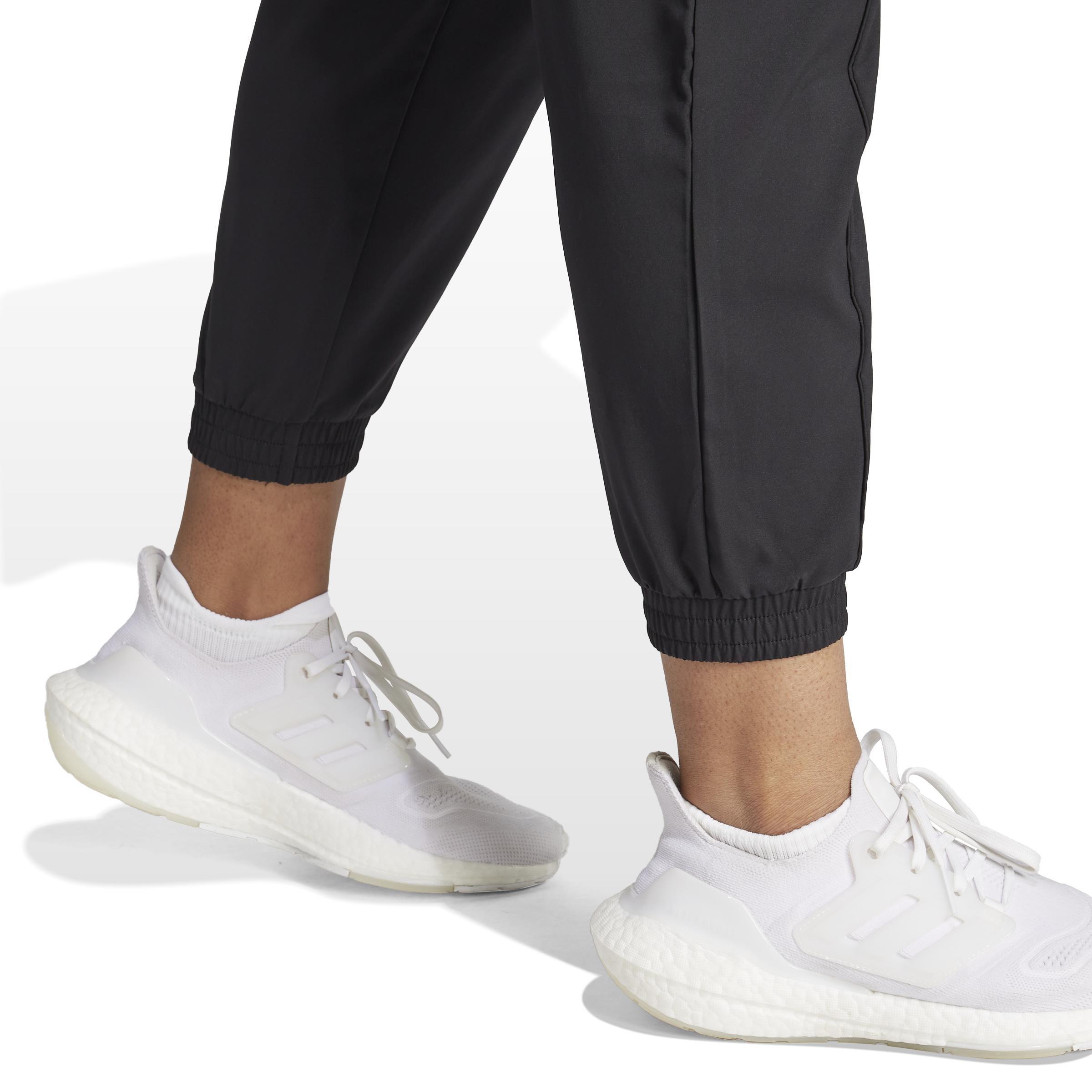 Women Aeroready Train Essentials Minimal Branding Woven Joggers, Multicolour, A701_ONE, large image number 4