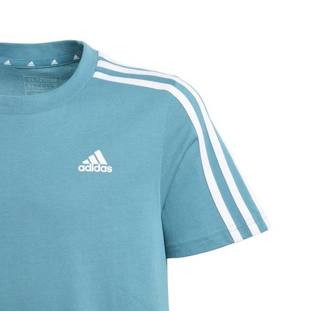 Kids Unisex Essentials 3-Stripes Cotton T-Shirt, Blue, A701_ONE, large image number 3