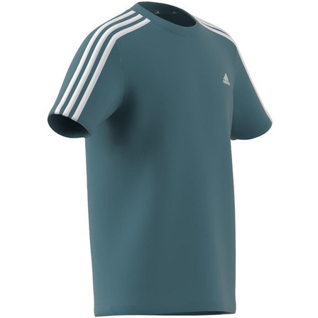 Kids Unisex Essentials 3-Stripes Cotton T-Shirt, Blue, A701_ONE, large image number 9